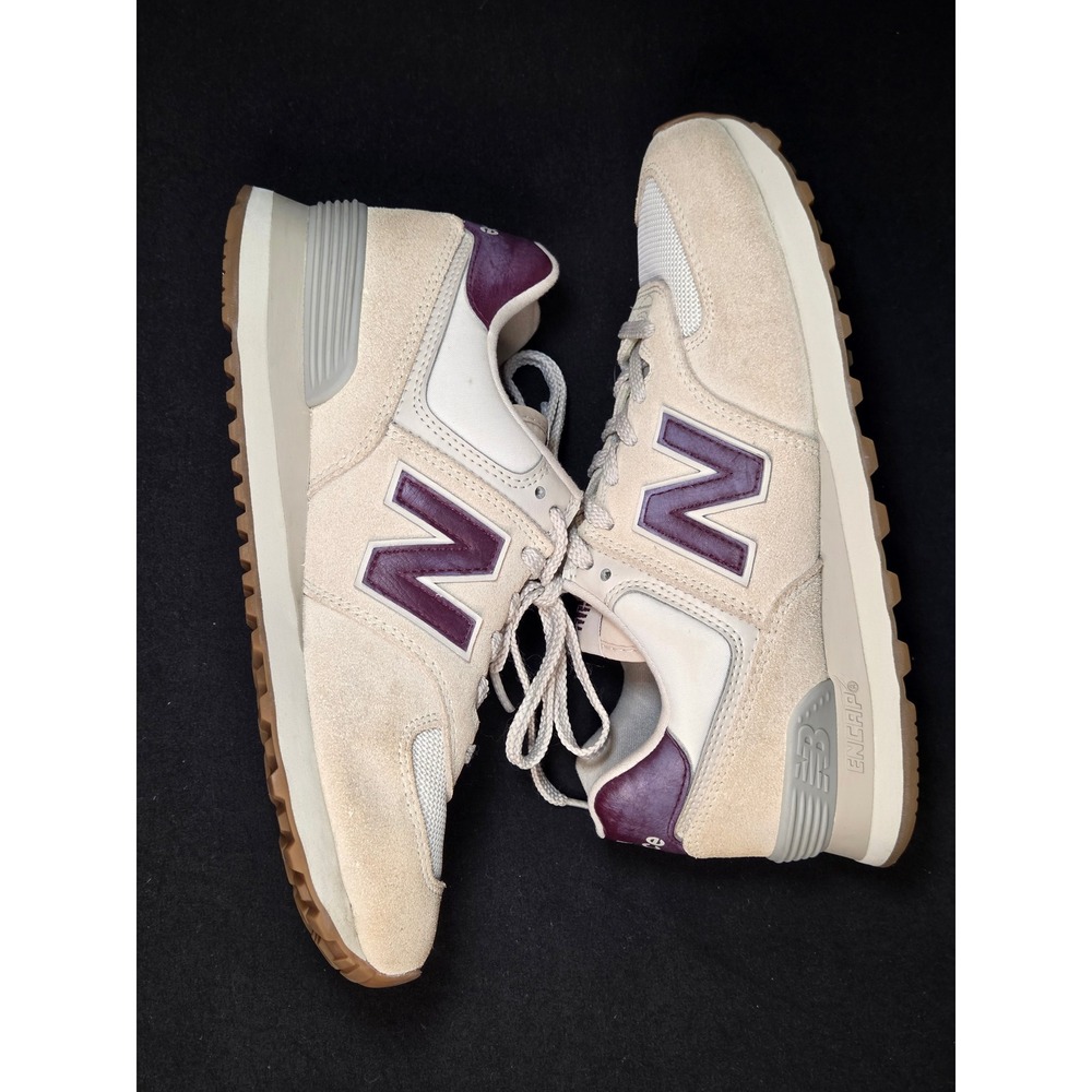 New Balance 574 Core Womens Sneakers Angora Merlot WL574RCF Size 8